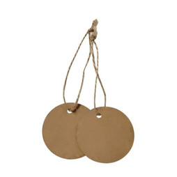 Claps 41164 - Round Kraft Paper Tags with String Pack