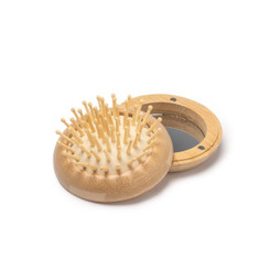 Claps 42095 - Eco-Friendly Bamboo Folding Brush with Mirror