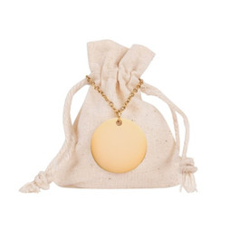 Claps 43323 - Round Metal Pendant with Cotton Pouch