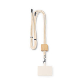 Claps 49167 - Adjustable Bamboo Insert Phone Lanyard