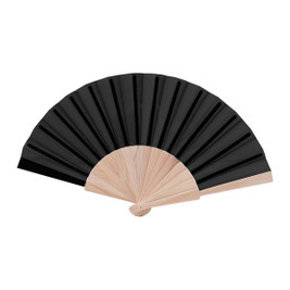 Claps 50138 - Éventail en Bois Naturel et Tissu Coloré