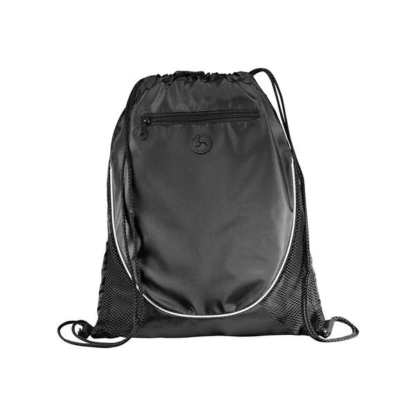 Claps 64341 - Drawstring Backpack with Front Mesh Zipper Pocket