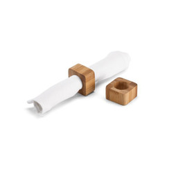 Claps 70019 - Natural Bamboo Wood Napkin Ring Duo