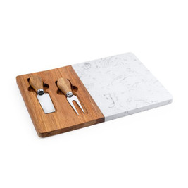 Claps 70076 - Tagliere Di Lusso In Acacia E Marmo