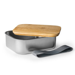 Claps 74248 - Stainless Steel Lunch Box with Bamboo Lid