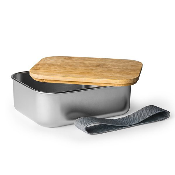 Claps 74248 - Stainless Steel Lunch Box with Bamboo Lid