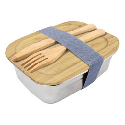 Claps 74255 - Eco-Friendly Bamboo Lid Lunch Box with Cutlery