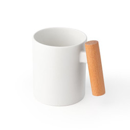 Claps 74294 - Ceramic Mug with Wooden Handle