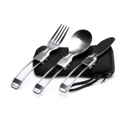 Claps 74341 - Compact Stainless Steel Folding Cutlery Set with Case