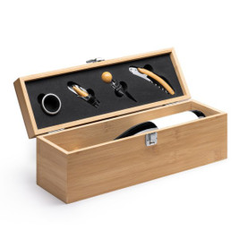 Claps 76065 - Premium Bamboo Wine Accessory Set