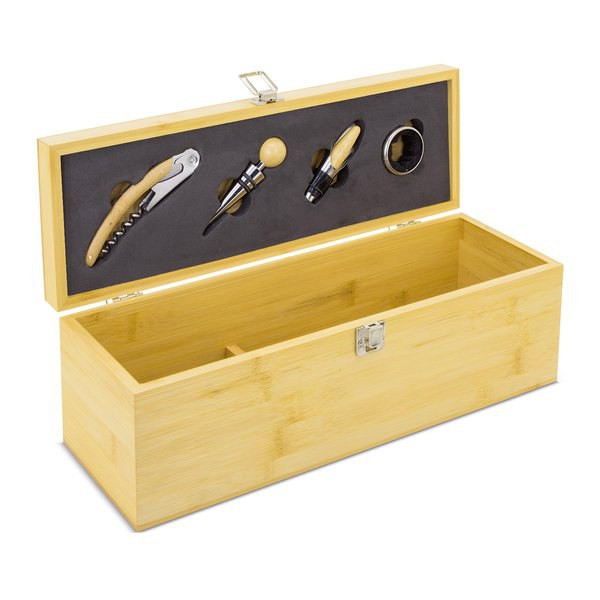 Claps 76066 - Premium Bamboo Wine Accessory Set