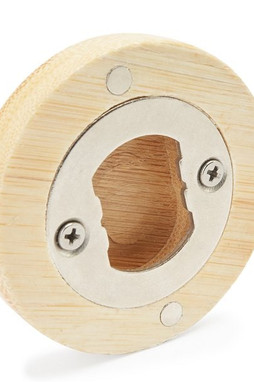 Claps 82064 - Circular Bamboo Bottle Opener with Magnetic Core