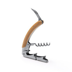 Claps 82081 - Classic Stainless Steel Corkscrew with Bamboo Handle
