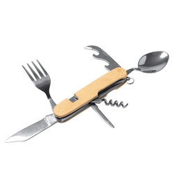 Claps 82085 - Versatile Stainless Steel Cutlery with Bamboo Handles