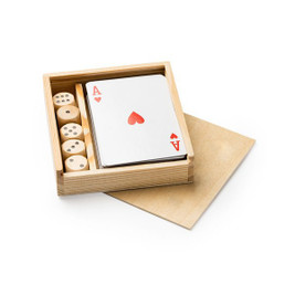 Claps 95115 - Wooden Box Set with Cards and Dice