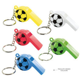Claps 95147 - Soccer Ball Whistle Keychain Set of 5 Colors