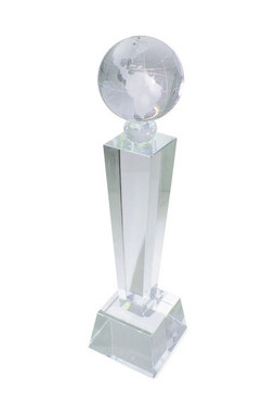 Claps 95155 - Glass Trophy with World Globe Design