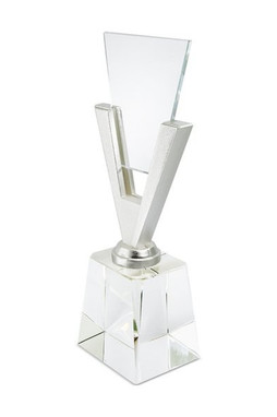 Claps 95166 - Elegant Glass Trophy with Prism Base
