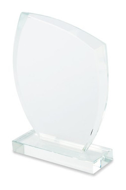 Claps 95168 - Glass Trophy with Blue Satin Lined Box