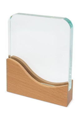 Claps 95172 - Wooden Base Trophy with Glass Plate