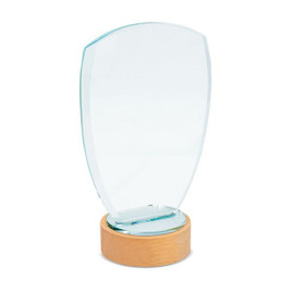 Claps 95176 - Glass Trophy with Wooden Base and Gift Box