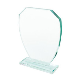 Claps 95182 - Premium Shield Glass Trophy with Satin Lined Box