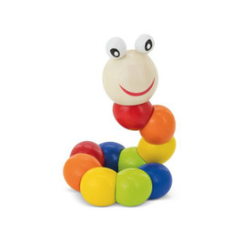 Claps 95197 - Wooden Caterpillar Toy with Pouch