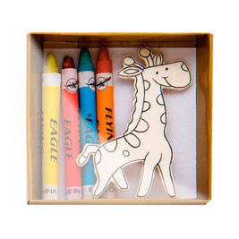 Claps 96036 - Wooden Magnets with Crayons for Creative Coloring