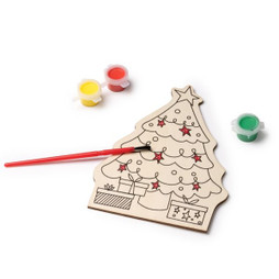 Claps 96187 - Festive Wooden Tree Painting Kit for Christmas