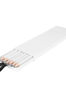 Claps 96195 - Set of 6 White Pencils in a Stylish Box
