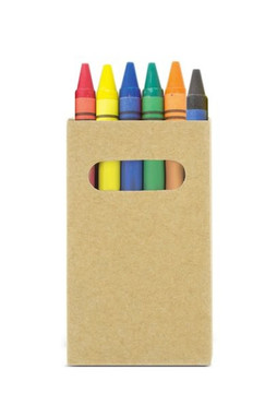 Claps 96210 - Set of 6 Colorful Crayons in Cardboard Box