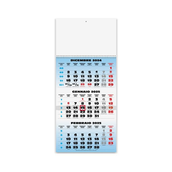 Claps 003 - Calendario Trimestrale a Tre Parti con Spirale