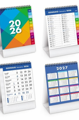 Claps 148 - Vertical Desk Calendar with International Holidays 2027