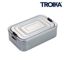 TROIKA BOX80 - Titanium Colored XL Lunchbox with Divider