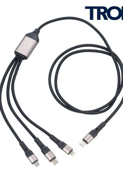 TROIKA CBL40 - Versatile 3-in-1 Charging Cable with Data Transfer