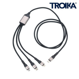 TROIKA CBL40 - Versatile 3-in-1 Charging Cable with Data Transfer