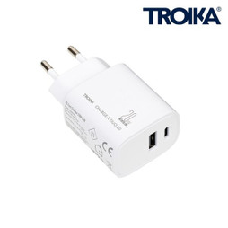 TROIKA CHA20 - Dual Port GaN Charger 20W USB-C/USB-A