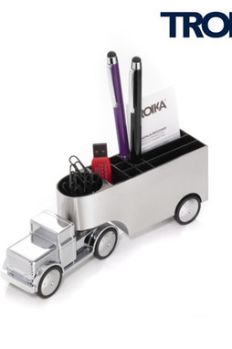 TROIKA GAM06 - Chrome Truck Desk Organizer with Magnet