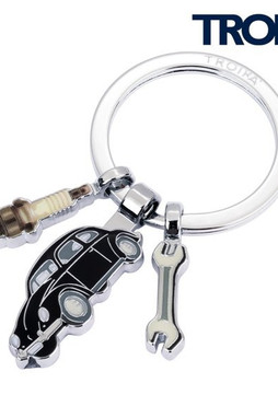 TROIKA KR2412 - Volkswagen Type 1 Keyring with Charms