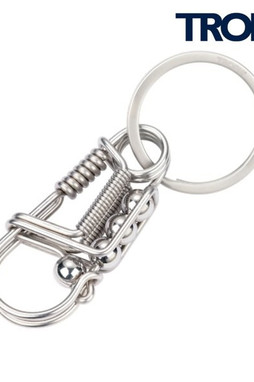 TROIKA KR2414 - Stainless Steel Keyring with Carabiner Clip
