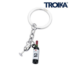 TROIKA KR2416 - Wine Bottle and Glass Keyring Charm