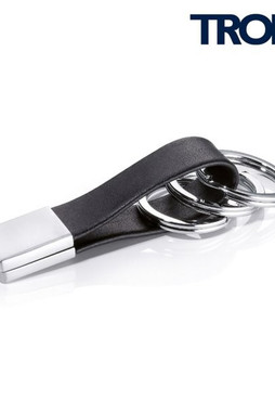 TROIKA KRG649 - Leather Keyring with Twist Lock Mechanism