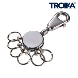 TROIKA KYR60 - Portachiavi Rotondo con Moschettone e Anelli Intercambiabili