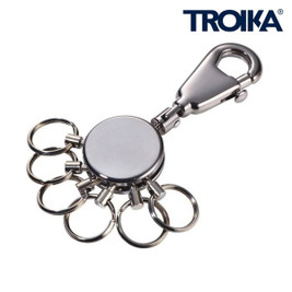 TROIKA KYR60 - Round Keyring with Carabiner and Interchangeable Rings