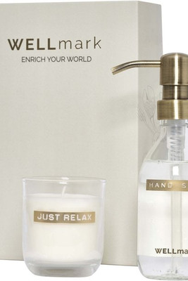 WELLmark 126406 - Wellmark Discovery 250 ml hand soap dispenser and 150 g scented candle set