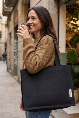 Odessa 9 L Mini-Tragetasche mit Bodenfalte aus 220 g/m² GRS Recyclingbaumwolle - EgotierPro 120787