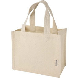 Odessa 220 g/m² GRS recycled cotton mini gusset tote bag 9L - EgotierPro 120787