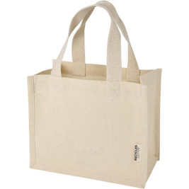 Odessa 220 g/m² GRS recycled cotton mini gusset tote bag 9L - EgotierPro 120787