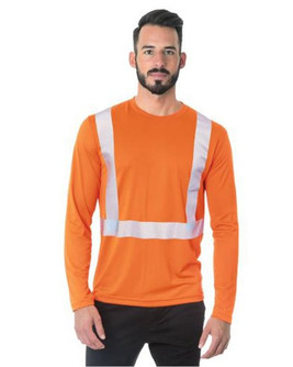 Bayside 3740 - Unisex USA-Made Hi-Visibility Long Sleeve Performance T-Shirt - Segmented Tape