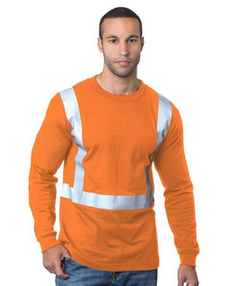 Bayside 3762 - Mens USA-Made 50/50 Hi-Visibility Long Sleeve T-Shirt